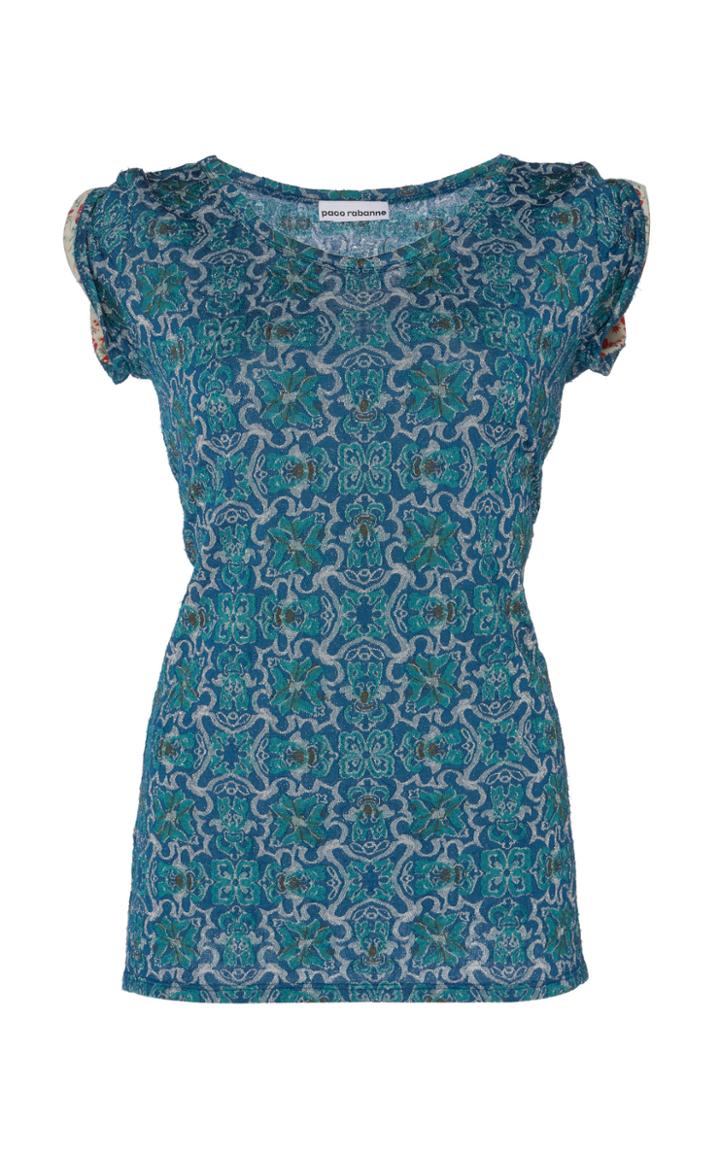 Paco Rabanne Short Sleeve Jersey Printed Top