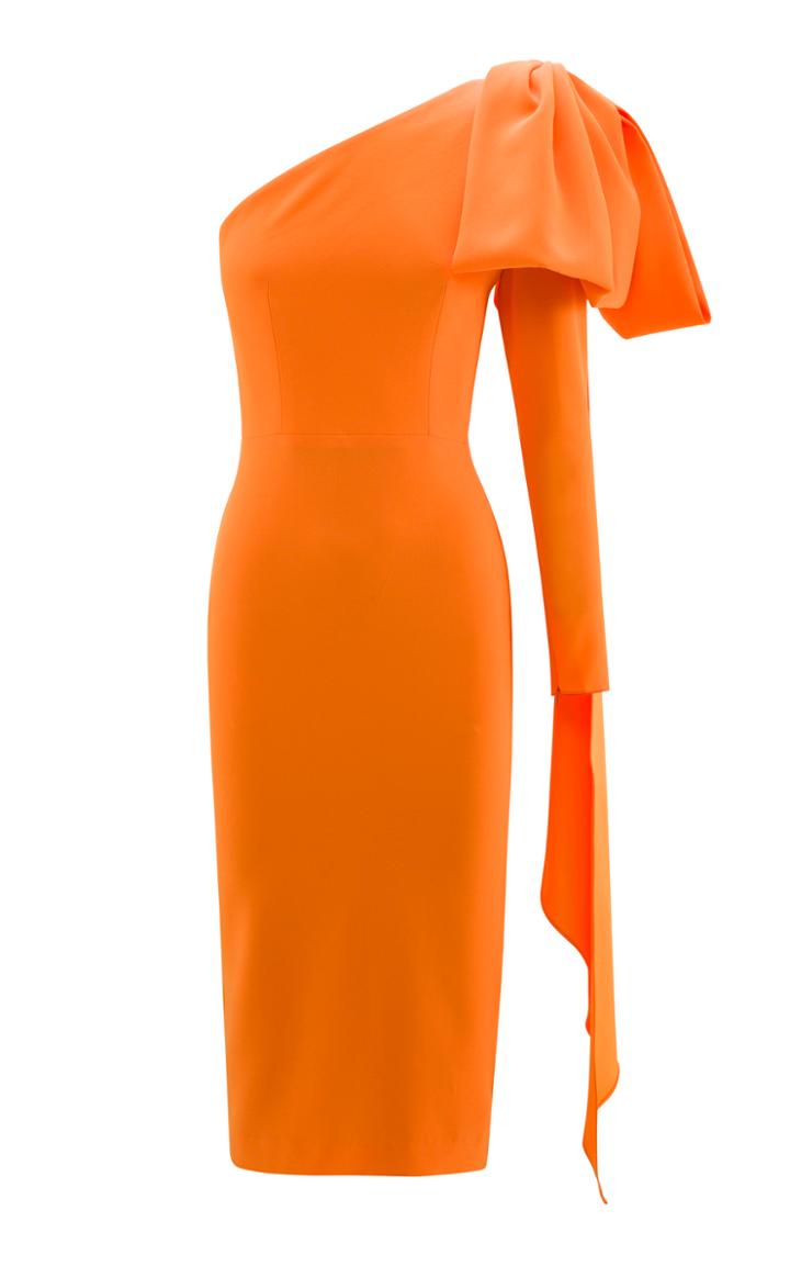 Alex Perry Wade Bow-accented Crepe Midi Dress