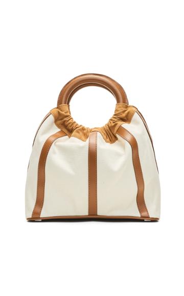 Marina Raphael Camila Striped Canvas Top Handle