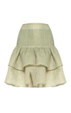 Bambah Green Ruffle Mini Skirt