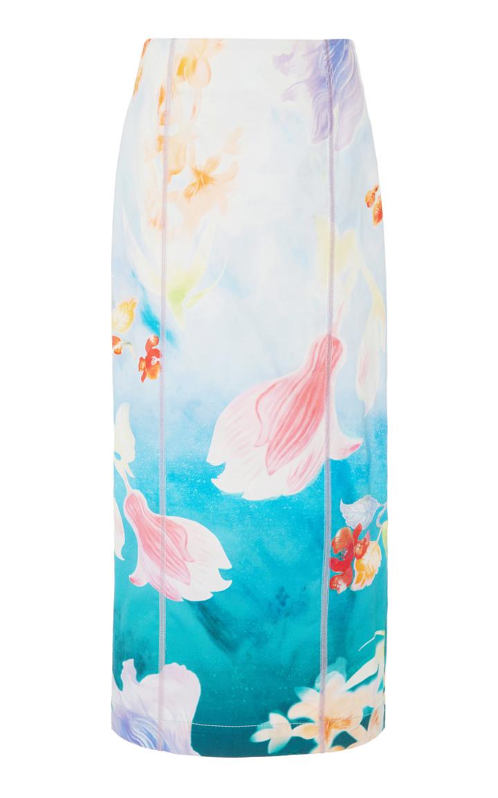 Moda Operandi Peter Pilotto Printed Cotton Pencil Skirt Size: 4