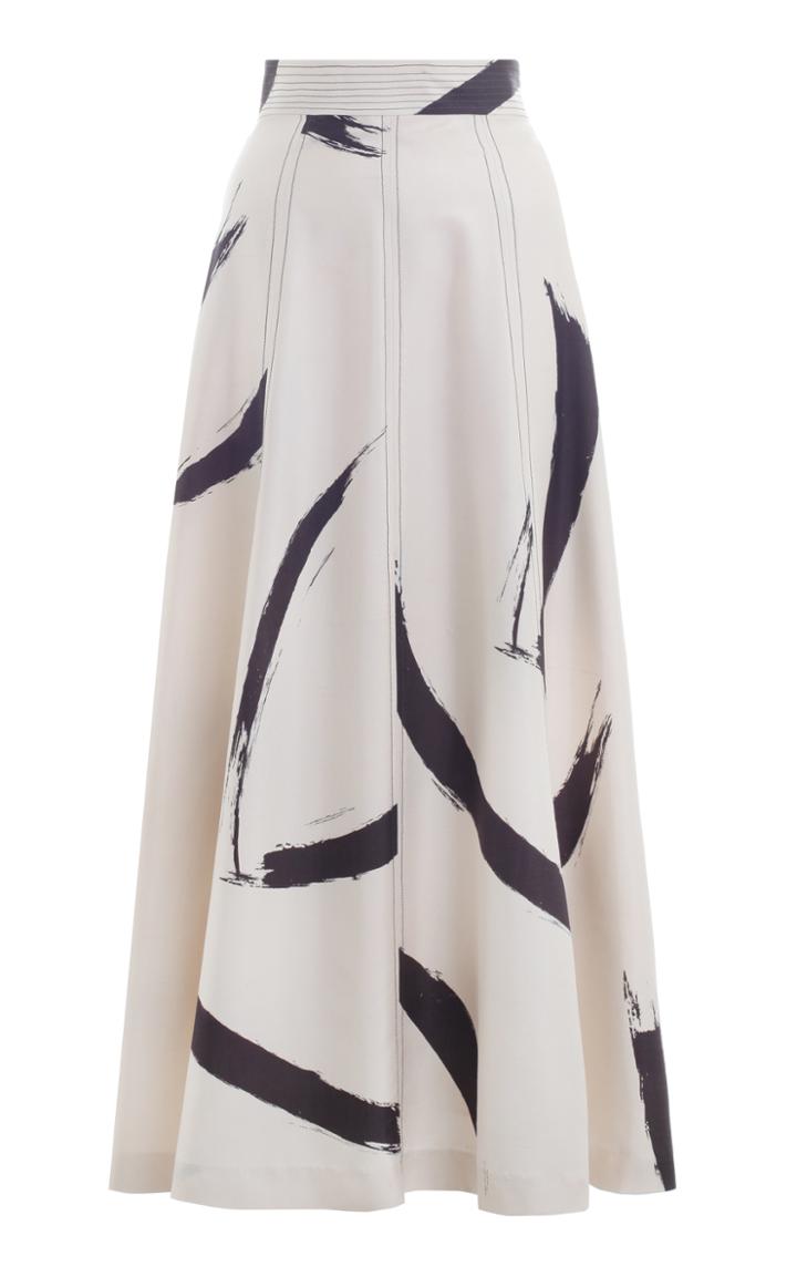 Zimmermann Painted Heart Silk A Line Skirt