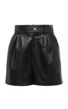 Moda Operandi Alessandra Rich Pleated Leather Shorts