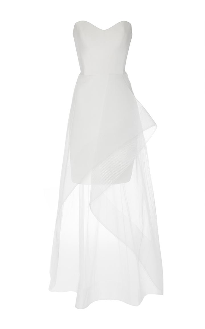 Romona Keveza Sculpted Neckline Dress