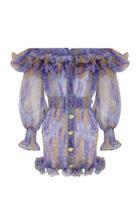 Moda Operandi Raisa Vanessa Off-the-shoulder Organza Mini Dress With Belt
