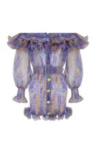 Moda Operandi Raisa Vanessa Off-the-shoulder Organza Mini Dress With Belt