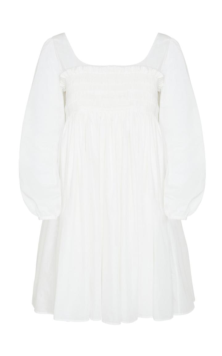 Moda Operandi Molly Goddard Fina Hand Smocked Cotton Voile Dress