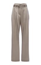 Sally Lapointe Metallic Stretch Silk Belted Pant