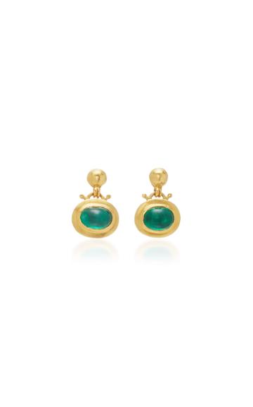 Prounis Small Emerald Bell Earrings