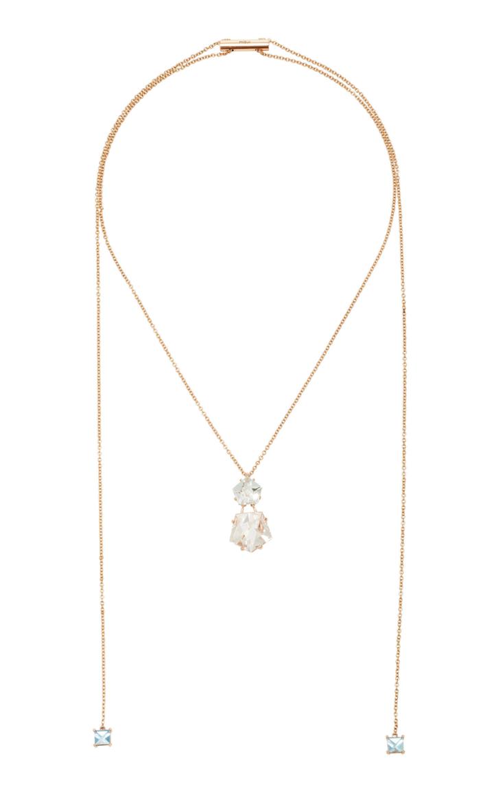 Misui 18k Rose Gold Aquamarine And Morganite Necklace