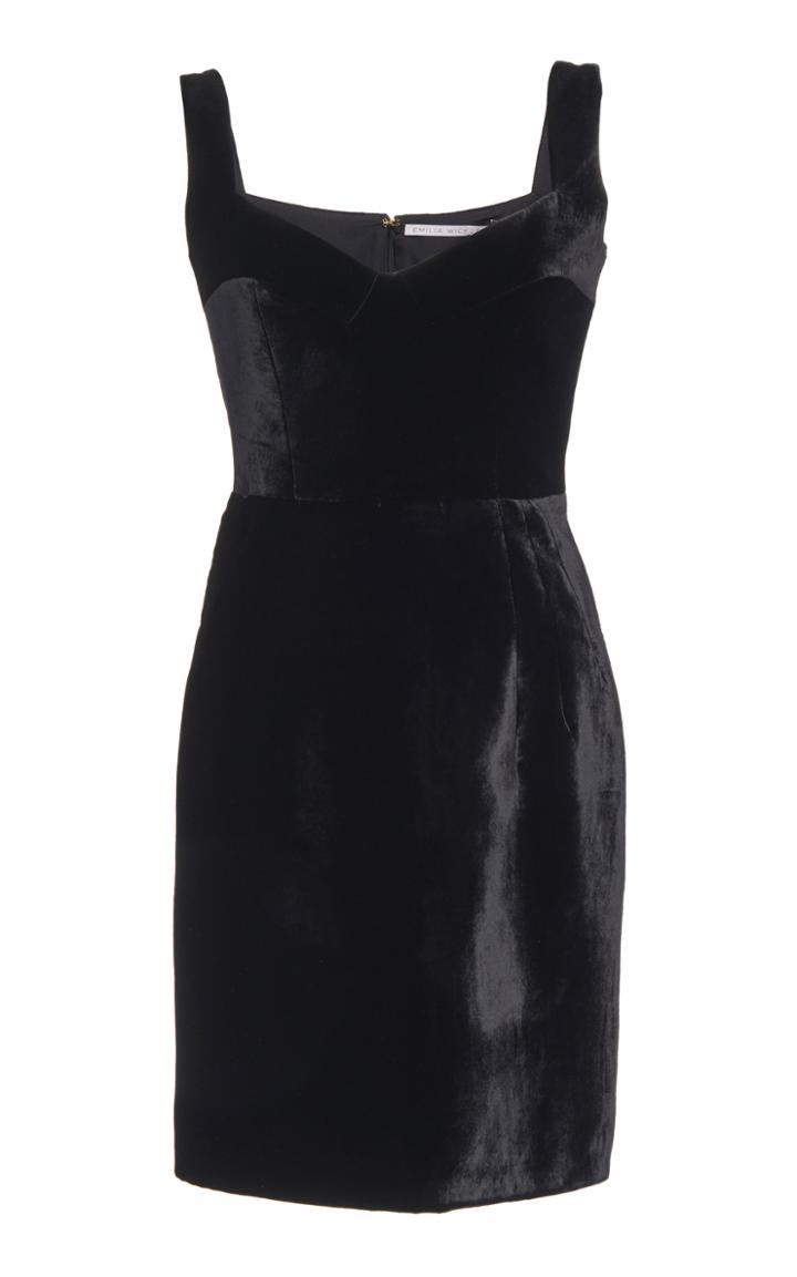 Emilia Wickstead Judita Cotton Velvet Sheath Dress