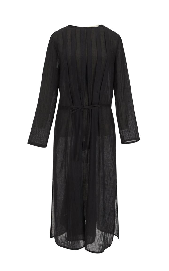 Moda Operandi Missing You Already Pintucked Linen Tunic Dress
