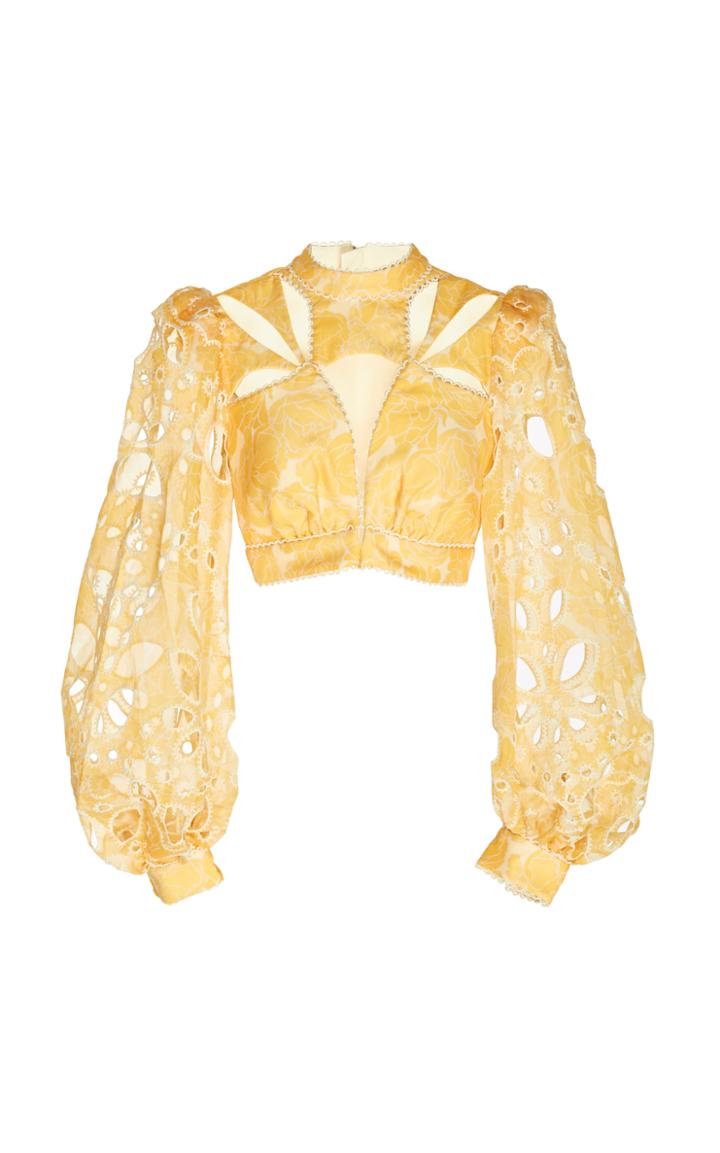 Acler Meredith Cropped Cutout Lace Top