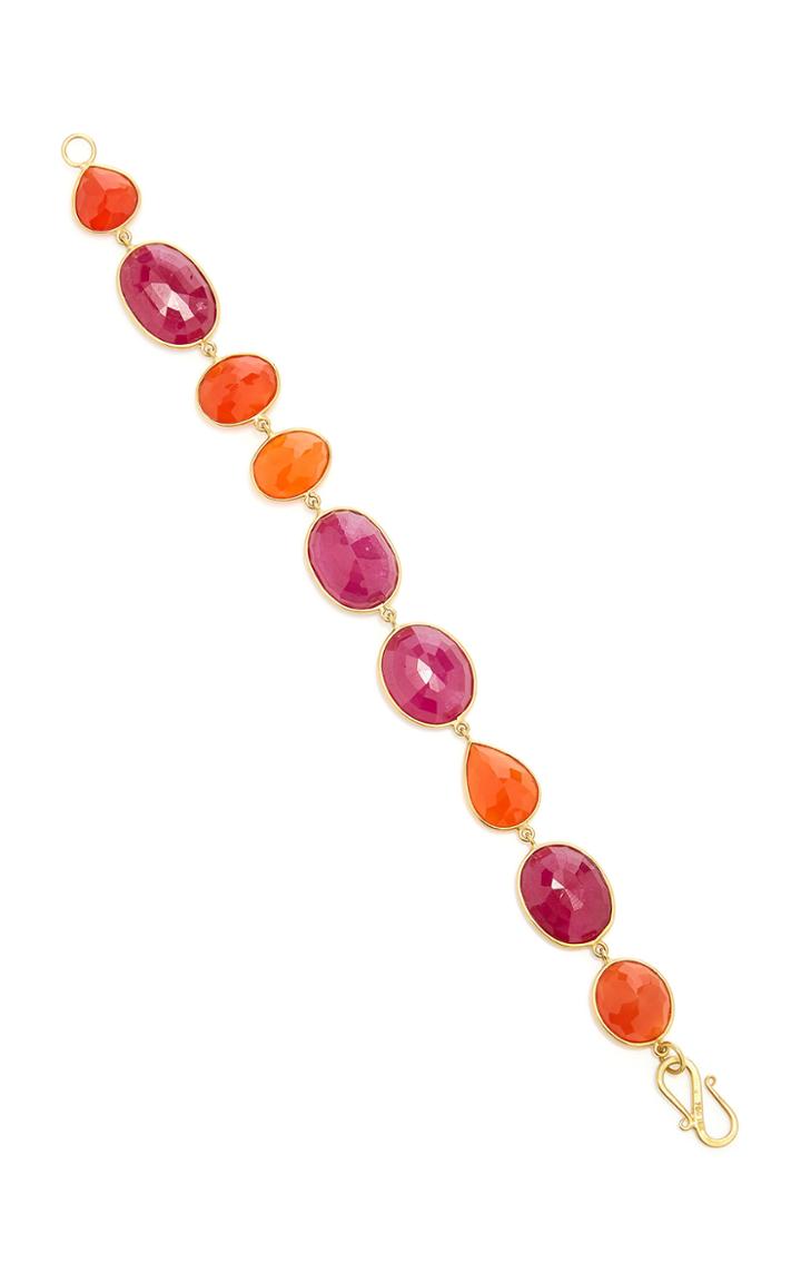 Bahina One Of A Kind Ruby And Carnelian Bracelet
