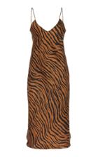 Nili Lotan Tiger-print Silk-satin Midi Dress