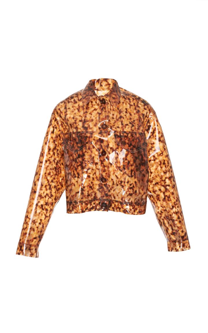 Nanushka Sijia Tortoise Cropped Jacket