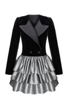 Moda Operandi Rasario Ruffled Velvet-lurex Blazer Dress