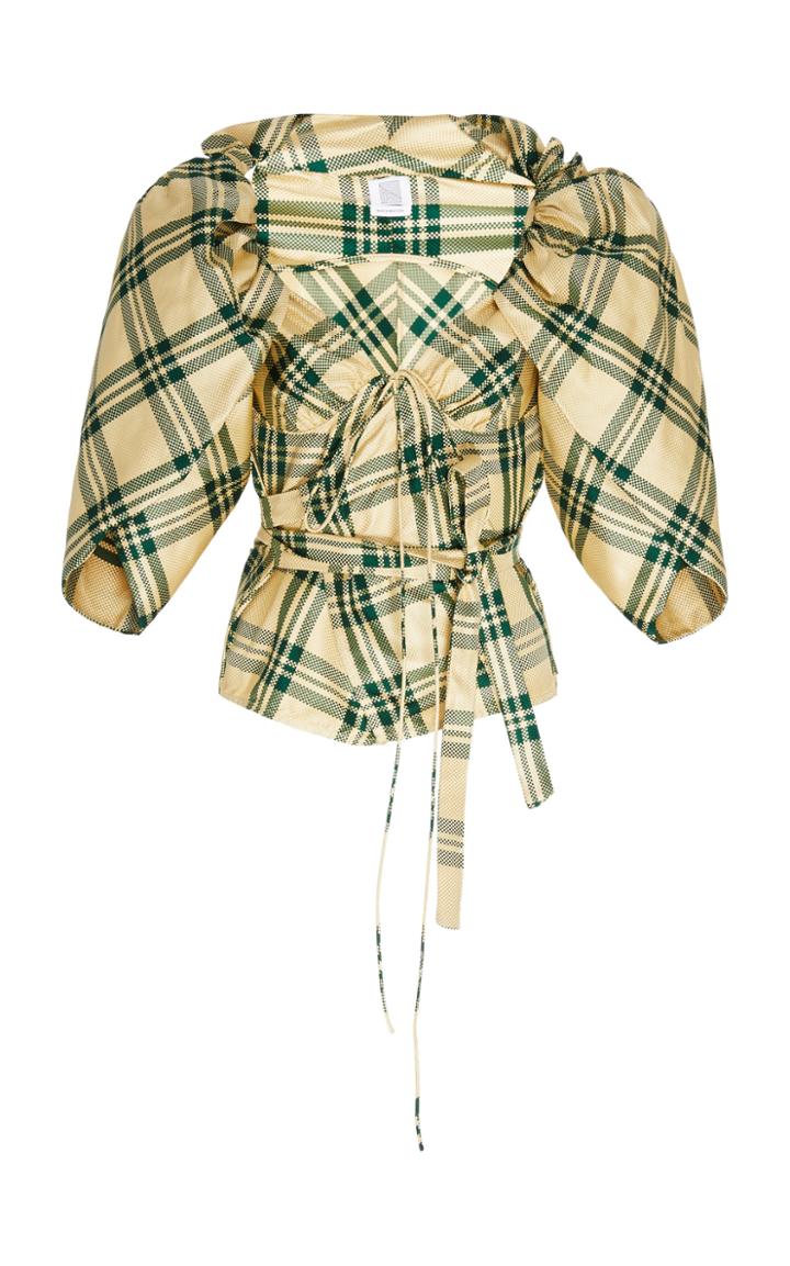 Rosie Assoulin Plaid Silk-blend Top