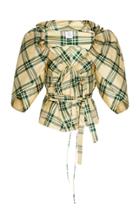 Rosie Assoulin Plaid Silk-blend Top