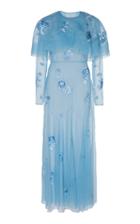 Moda Operandi Huishan Zhang Dorris Floral-embellished Organza Maxi Dress Size: 6