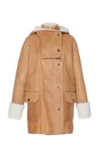 Loewe Shearling-trimmed Leather Coat