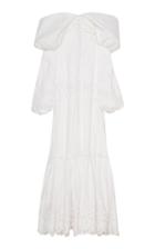Jonathan Simkhai Mixed Cotton Embroidery Off Shoulder Gown