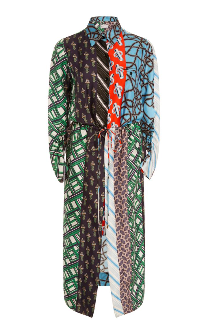 Carven Mied Print Pleated Shirt Dress