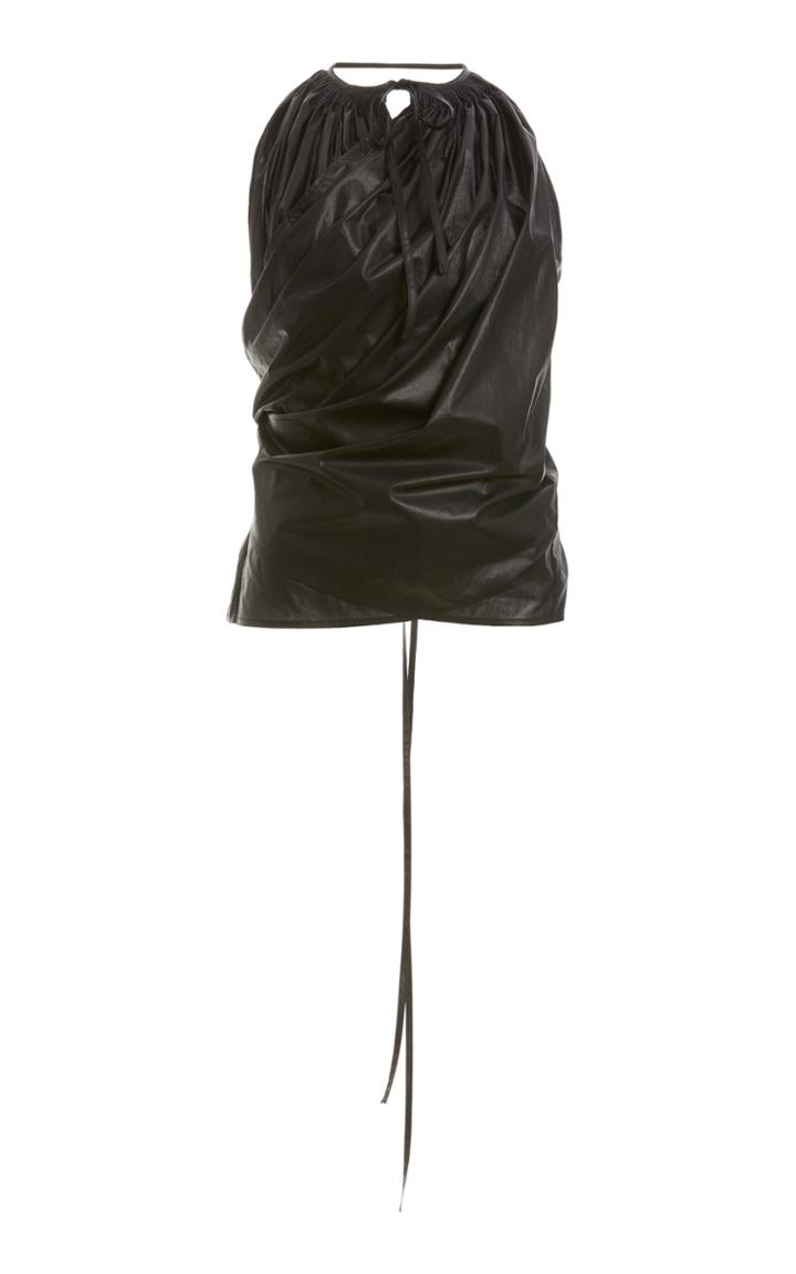 Lemaire Pleated Cotton Chintz Sleeveless Wrap Top