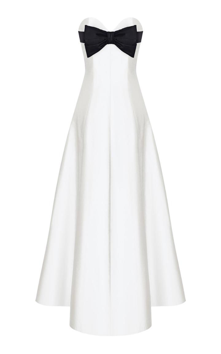 Moda Operandi Rasario Bow-embellished Silk Corset Gown Size: 34
