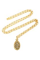 Monica Rich Kosann Oval Gate Diamond Locket 30 Necklace