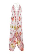 Juliet Dunn Halterneck Embroidered Cotton Jumpsuit