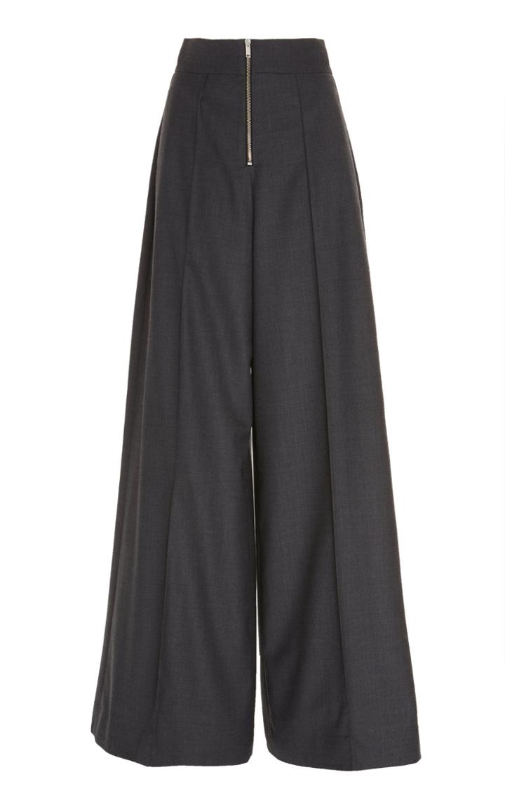 Maison Margiela Wool-blend Wide-leg Zip Trousers