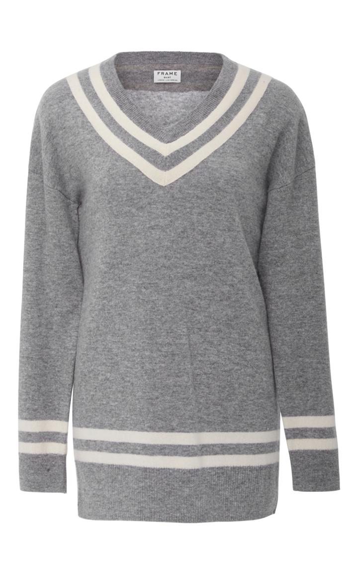 Frame Denim Varsity V-neck Sweater