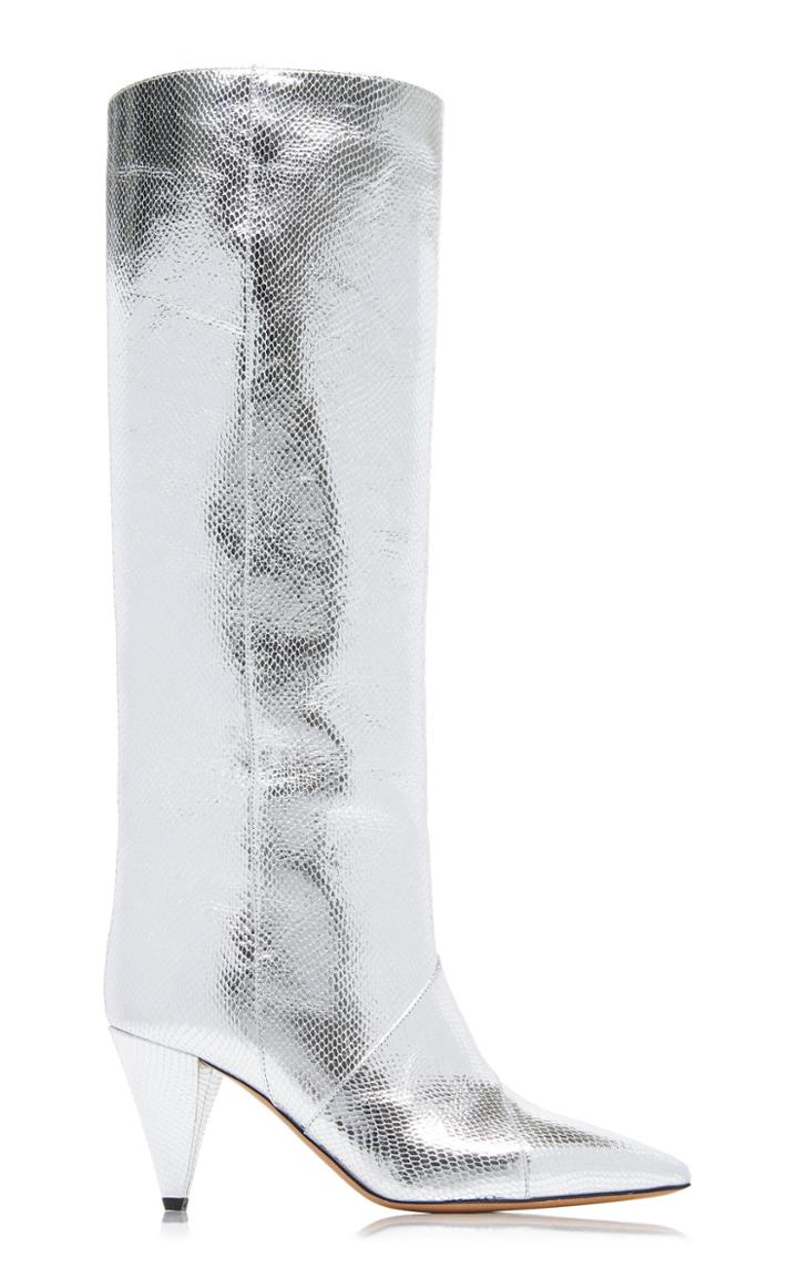 Isabel Marant Laomi Metallic Leather Knee-high Boots