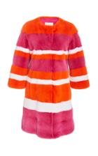 Carolina Herrera Stripe Fur Coat