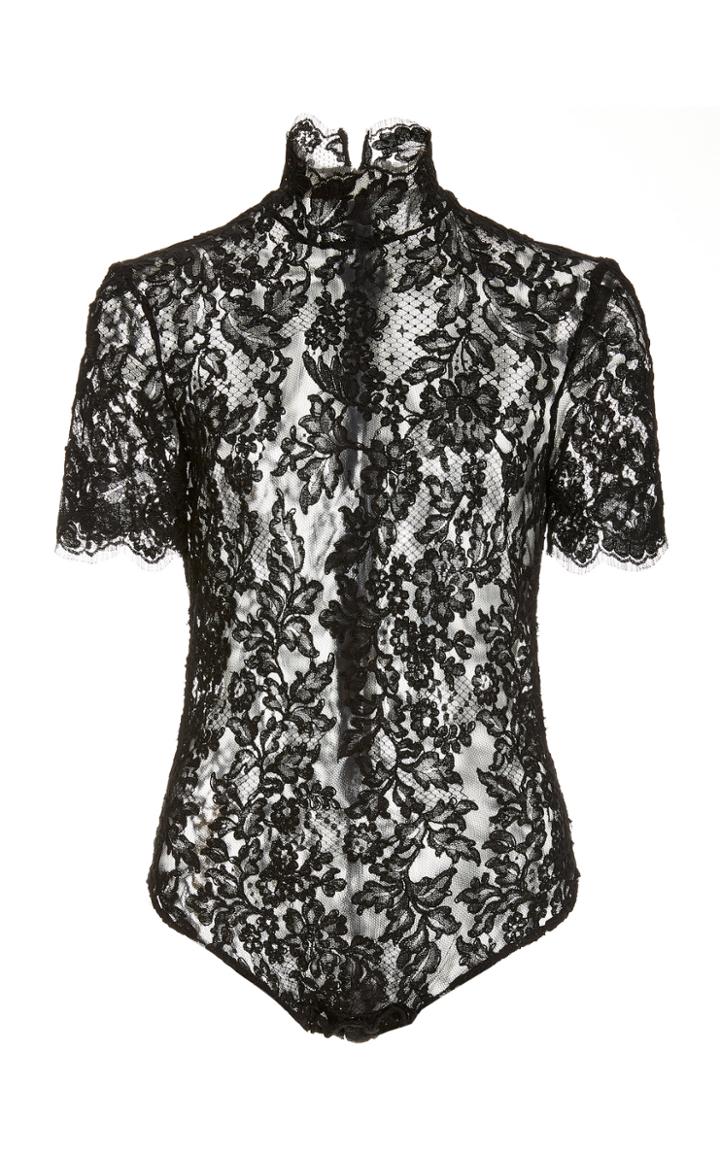 Moda Operandi Alitte Semi-sheer Leavers Lace Top