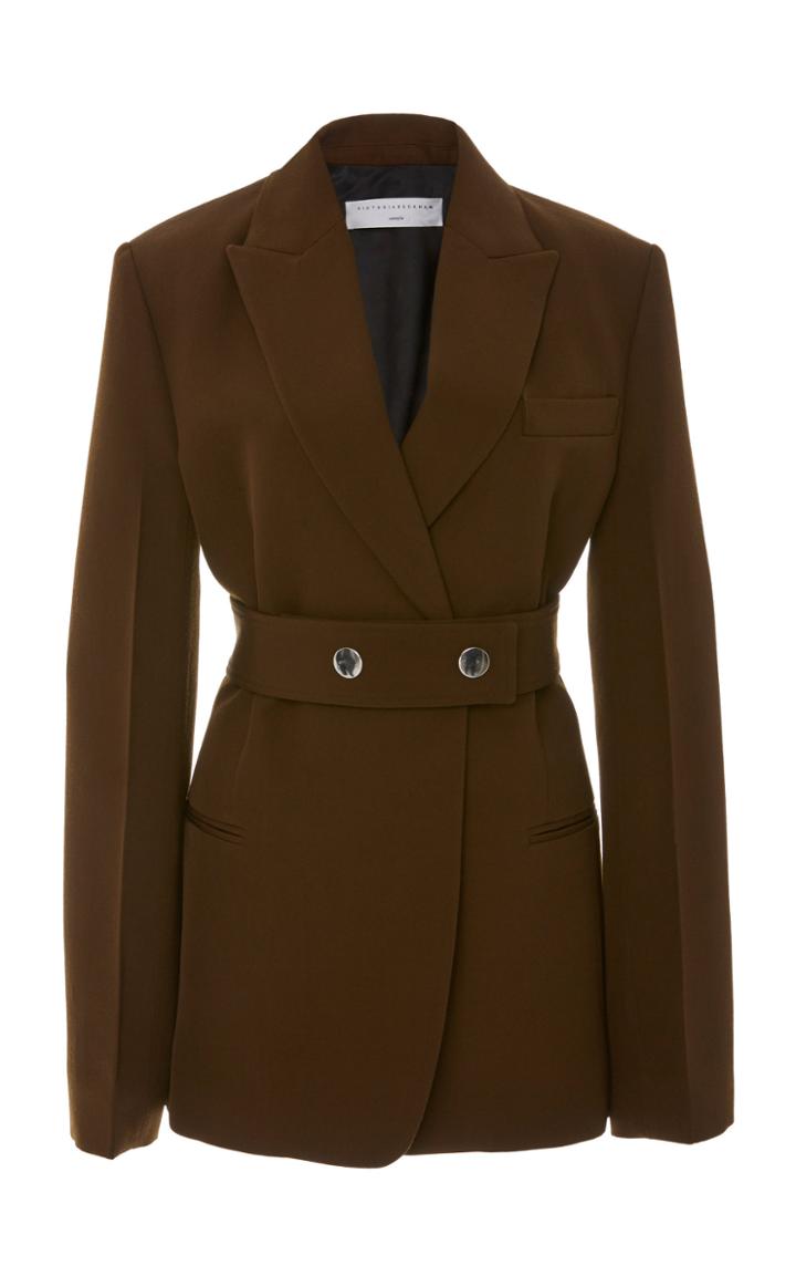Victoria Beckham Belted Wool Blazer