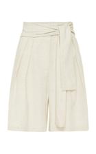Moda Operandi St. Agni Hiromi Belted Silk Knee-length Shorts