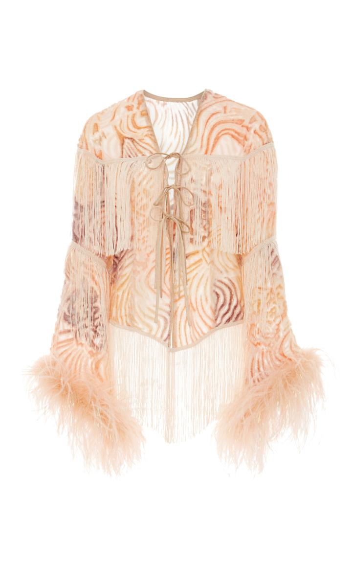 Anna Sui Metallic Jacquard Velvet Burnout Jacket