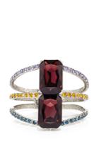 Oscar De La Renta Multicolored Pave Octagonal Stone Bracelet