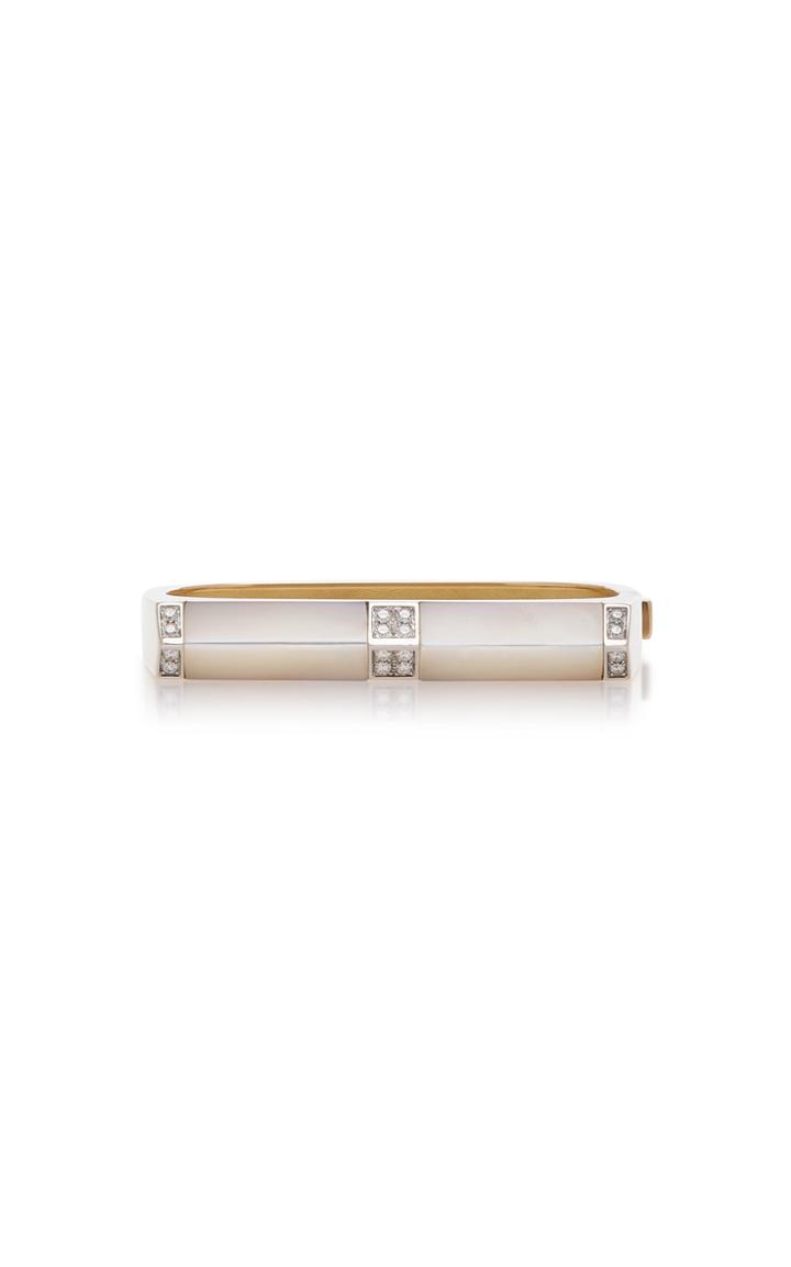 Fratelli Piccini Tetti Di Firenze 18k Gold Mother Of Pearl And Diamond Bracelet