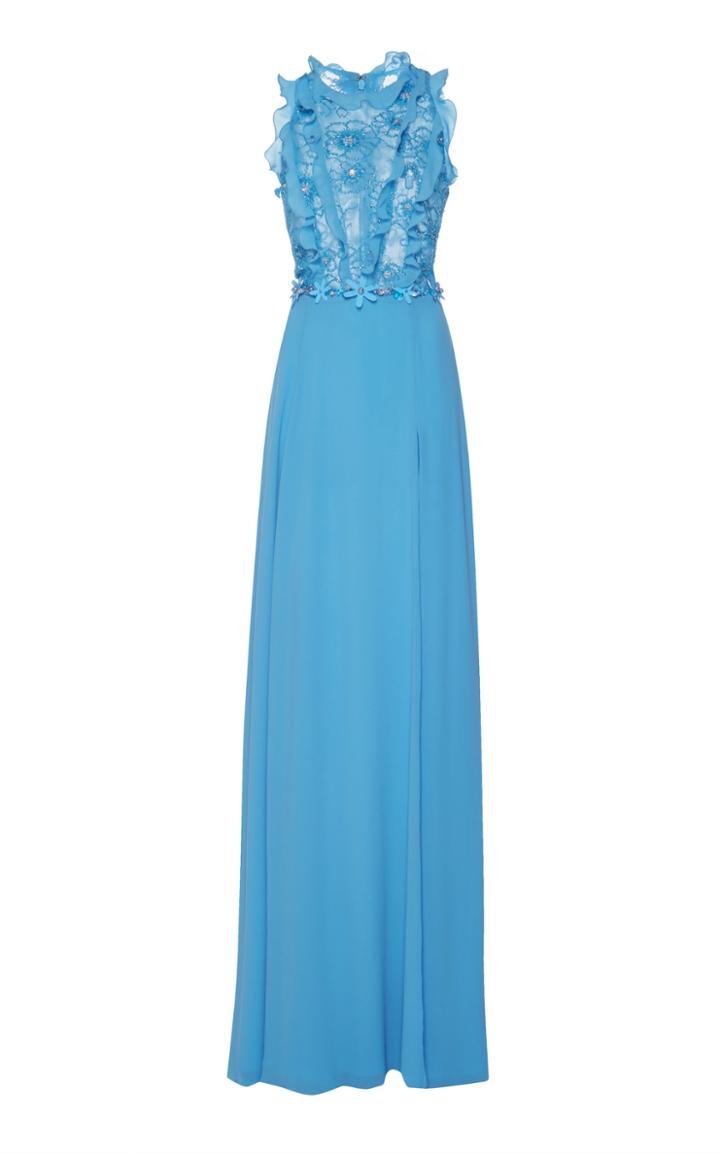 Georges Hobeika Embellished Ruffle Gown