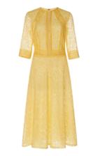 Moda Operandi Costarellos Embroidered Broderie Anglaise Tulle A-line Dress With Peek