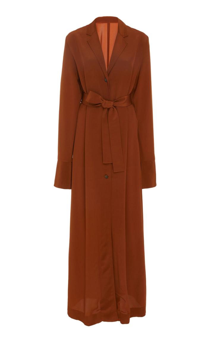 Bouguessa Crepe Belted Long Jacket