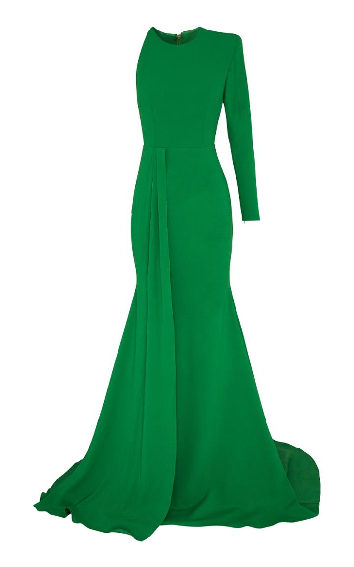 Alex Perry Julian One Shoulder Satin Crepe Gown