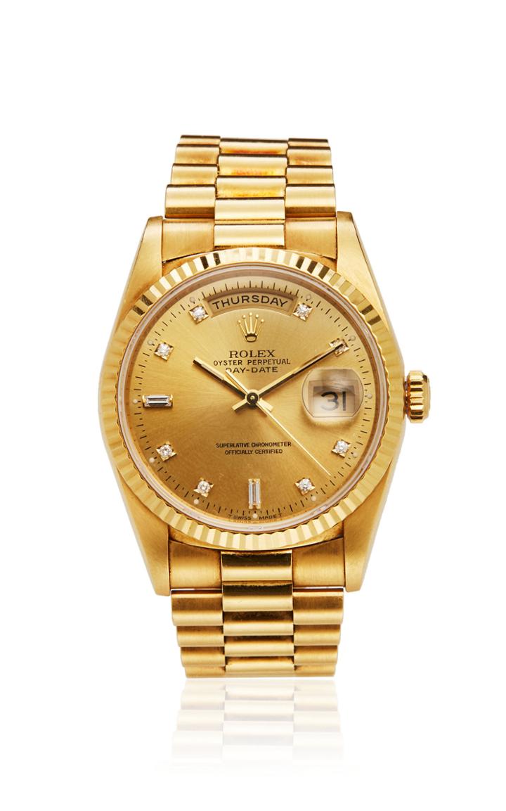 Moda Operandi Vintage Rolex 18k Yellow Gold 1995 Vintage Rolex 36 Mm Dial Day-date W