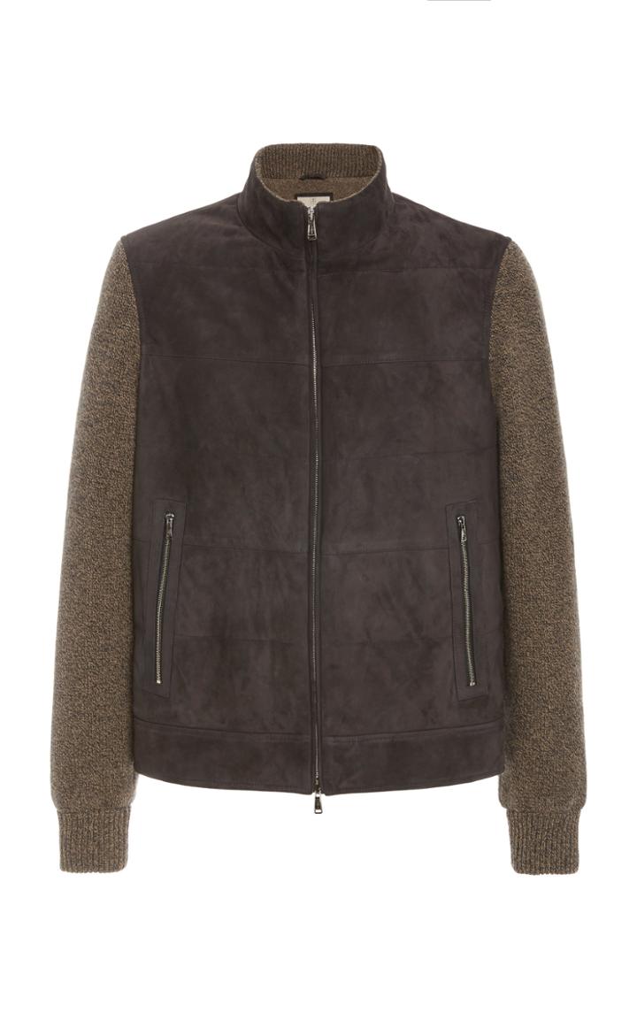 Fioroni Quilted Suede And Knit Jacket Size: 52