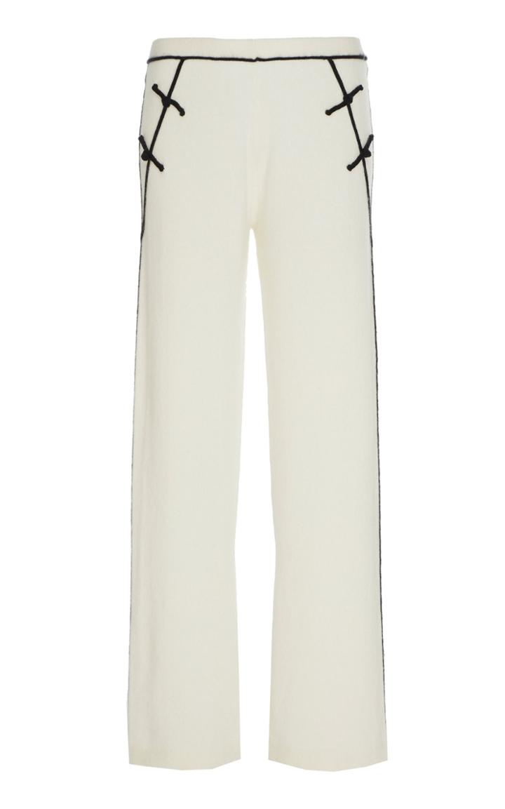 Madeleine Thompson Pallas Embroidered Cashmere Wide-leg Pants