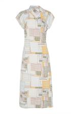 Rosetta Getty Asymmetric Twill Cap Sleeve Dress