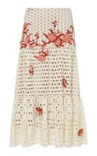 Johanna Ortiz Heaven Knows Better Embroidered Cotton Eyelet Skirt